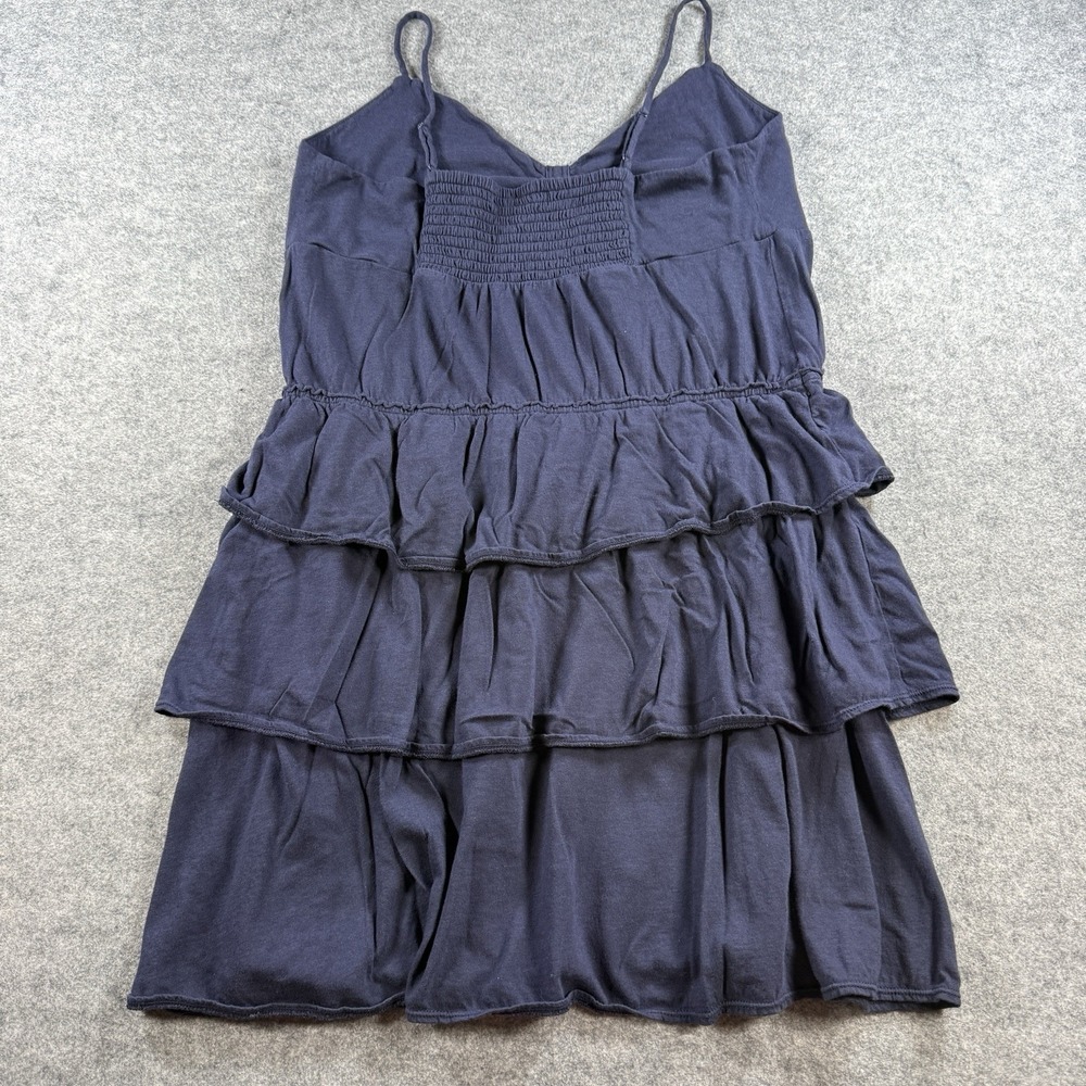 American Eagle Outfitters Tiered Dress Womens XL Ruffles Navy Blue Boho Cottage - Picture 8 of 13